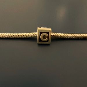 Pandora silver letter C charm